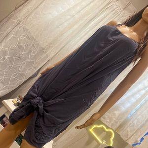 Love stitch navy blue tie front dress size MED/Large